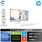 PC Hp Pavilion 24-ca1000d /Core i7-12700T/8GB/512GB SSD/MX450/23.8"Touch/Win 11 Home+OHS 2021/White