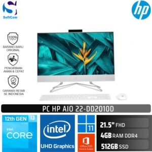 PC HP AIO 22-dd2010D /Core i3-1215U/4GB/512GB SSD/21,5" FHD/Win 11 Home+OHS 2021/White