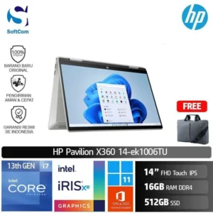 HP Pavilion x360 14-ek1006TU /Core i7-1355U/16GB/512GB SSD/14″ FHD Touch/Win 11 Home+OHS 2021/Silver