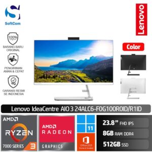 PC Lenovo IdeaCentre AIO 3 24ALC6 R0ID R1ID/AMD Ryzen 3-7330U/8GB/512GB SSD/23.8" FHD IPS/Win 11 Home+OHS 2021 [F0G100R0ID | F0G100R1ID]