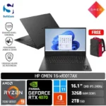 HP Omen 16-xf0017AX/Ryzen 9-7940HS/32GB/2TB SSD/GeForce RTX 4070 8GB/16.1″ QHD/Win 11 Home+OHS 2021/Shadow Black