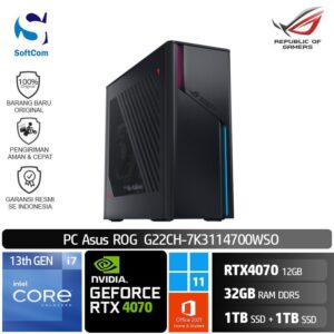 PC Asus ROG G22CH-7K3114700WSO /Core i7-13700KF/32GB/1TB SSD+1TB SSD/GeForce RTX 4070 12GB/Win 11 Home+OHS 2021/Extreme Dark Gray
