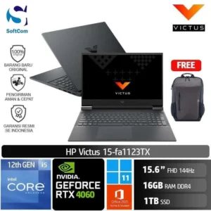 HP Victus 15-fa1123TX /Core i5-12500H/16GB/1TB SSD/GeForce RTX 4060 8GB/15.6″ FHD 144Hz/Win 11 Home+OHS 2021/Mica Silver