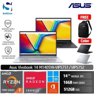 Asus Vivobook 14 M1405YA-VIPS751 VIP752 /Ryzen 7-7730U/16GB/512GB SSD/14" WUXGA IPS/Win 11 Home+OHS 2021/[ M1405YA-VIPS751 | M1405YA-VIPS752 ]