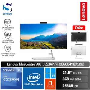 PC Lenovo IdeaCentre AIO 3 22IAP7 4YID 50ID/Core i3-1215U/8GB/256GB SSD/21.5" FHD IPS/Win 11 Home+OHS 2021 [F0GG004YID | F0GG0050ID]