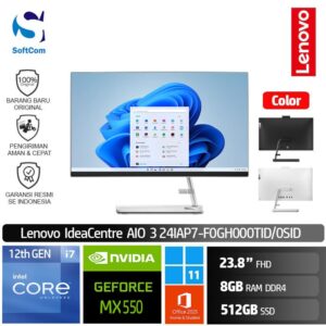 PC Lenovo IdeaCentre AIO 3 24IAP7 0TID 0SID/Core i7-1260P/8GB/512GB SSD/23.8" FHD/Win 11 Home+OHS 2021 [F0GH000TID | F0GH000SID]