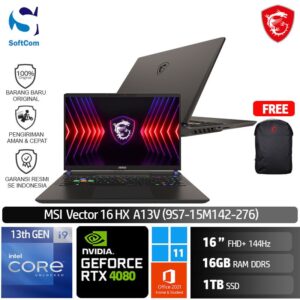 MSI Vector 16 HX A13VHG (9S7-15M142-276) /Core i9-13980HX/16GB/1TB SSD/GeForce RTX 4080 12GB/16" FHD+ 144Hz/Win 11 Home+OHS 2021/Cosmos Gray