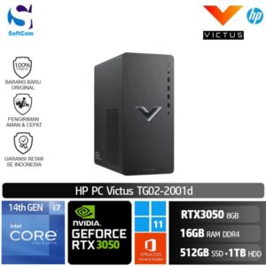 PC HP Victus TG02-2001D/Intel Core i7-14700F/16GB/512GB SSD+1TB HDD/GeForce RTX 3050 8GB/Win 11 Home+OHS/Black
