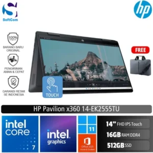 HP Pavilion x360 14-ek2555TU /Core 7-150U/16GB/512GB SSD/14″ FHD IPS Touch/Win 11 Home+OHS 2021/Space Blue