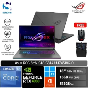 Asus ROG Strix G18 G814JU-I745J8G-O /Core i7-13650HX/16GB/512GB SSD/GeForce RTX 4050 6GB/18" FHD+ 165Hz/Win 11 Home+OHS 2021/Eclipse Gray