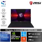 MSI Raider 18 HX A14VIG (9S7-182272-266) /Core i9-14900HX/64GB/2TB SSD/GeForce RTX 4090 16GB/18" UHD+ 120Hz/Win 11 Home+OHS 2021/Core Black