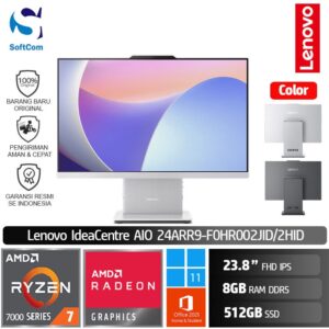 PC Lenovo IdeaCentre AIO 24ARR9 2JID 2HID/AMD Ryzen 7-7735HS/8GB/512GB SSD/23.8" FHD IPS/Win 11 Home+OHS 2021 [F0HR002JID | F0HR002HID]