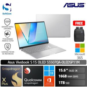 Asus Vivobook S 15 S5507QA-OLEDSP11M/Snapdragon X1 Plus/16GB/1TB SSD/15.6" 3K OLED/Win 11 Home+OHS 2021+M365/Cool Silver