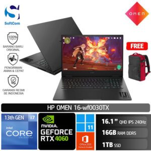 HP Omen 16-wf0030TX/Core i7-13700HX/16GB/1TB SSD/GeForce RTX 4060 8GB/16.1" QHD/Win 11 Home+OHS 2021/Shadow Black