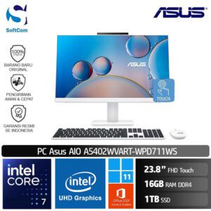 PC Asus AIO A5402WVART-WPD711WS/Core 7-150U/16GB/1TB SSD/23.8" FHD Touch/Win 11 Home+OHS 2021/White