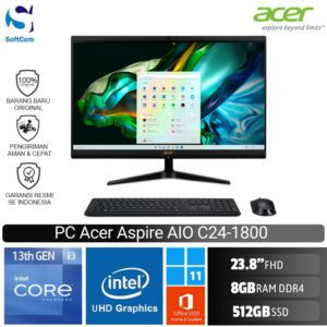 PC Acer Aspire AIO C24-1800/i3 1305U/8GB/512GB SSD/24"/Win 11 Home+OHS 2021