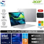 Acer Swift Lite 14 Air Edition SFL14-54M-56UB /Intel Core Ultra 5 115U/16GB/512GB SSD/14" WUXGA IPS/Win 11 Home+OHM 2024+M365/Light Silver