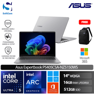Asus Expertbook P5 P5405CSA-NZ5150WS/Intel Core Ultra5-226V/16GB/512GB SSD/14"WQXGA /Win 11 Home+OHS 2021+M365