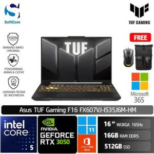Asus TUF Gaming F16 FX607VJ I535J6M HM/Intel Core 5 -210H/16GB/512GB/GeForce RTX 3050 6GB/16" WUXGA /Win 11 Home + OHM 2024 + M365-Mecha Grey