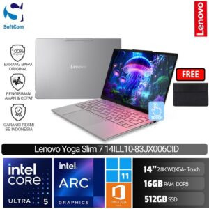 Lenovo Yoga Slim 7 14ILL10 83JX006CID/Intel Core Ultra 5-226V/16GB/512GB SSD/14" 2.8K WQXGA+ Touch/Win 11 Home + OHM 2024 + M365-Luna Gray