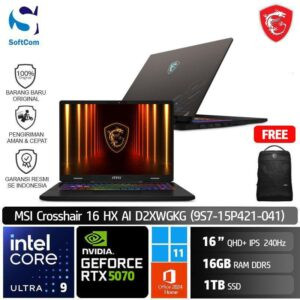 MSI Crosshair 16 HX AI D2XWGKG (9S7-15P421-041) /Intel Core Ultra 9-275HX/16GB/1TB SSD/GeForce RTX 5070 8GB/16" QHD+ 240Hz/Win 11 Home + OHM 2024/Cosmos Grey