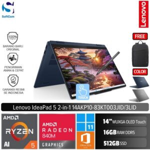 Lenovo IdeaPad 5 2-in-1 14AKP10 3JID 3LID/Ryzen AI 5-340/16GB/512GB SSD/14" WUXGA Touch/Win 11 Home + OHM 2024 + M365 [83KT003JID | 83KT003LID ]