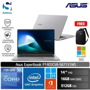 Asus Expertbook P1 P1403CVA-S67151WS /Intel Core i7-13620H/16GB/512GB SSD/14" FHD/Win 11 Home+OHS 2021+M365/Misty Grey