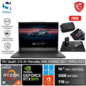 MSI Stealth 16 AI+ Mercedes-AMG A3XWGG (9S7-15FM33-023) /Ryzen AI 9 HX-370/32GB/1TB SSD/GeForce RTX 5070 8GB/16" QHD+ 240Hz/Win 11 Home+OHM 2024/Selenite Gray