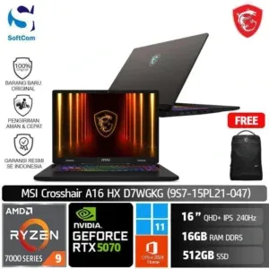 MSI Crosshair A16 HX D7WGKG (9S7-15PL21-047)/Ryzen 9-7945HX/16GB/512GB SSD/GeForce RTX 5070 8GB/16" QHD+ 240Hz/Win 11 Home+OHM 2024/Cosmos Gray/ Cosmos Gray