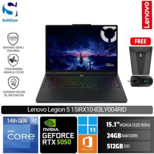 Lenovo Legion 5 15IRX10 83LY004RID/Intel Core i7-14700HX/24GB/512GB SSD/GeForce RTX 5050 8GB/15.1" WQXGA 165Hz/Win 11 Home+OHM 2024+M365/Eclipse Black