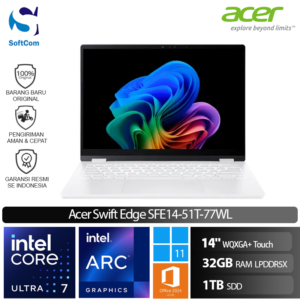 Acer Swift Edge SFE14-51T-77WL/Intel Core Ultra 7-258V/32GB/1TB SSD/14" WQXGA+ OLED Touch/Win 11 Home + OHM 2024