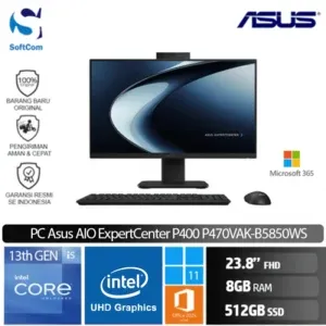 PC Asus ExpertCenter P400 AiO P470VAK-B5850WS/Intel Core i5-13420H/8GB/512GB SSD/27" FHD/Win 11 Home + OHM 2024 + M365 -Black