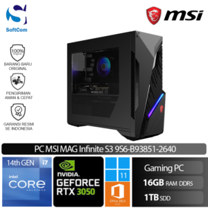 PC MSI MAG Infinite S3 9S6-B93851-2640/Intel Core i7-14700F/16GB/1TB SSD/GeForce RTX 3050 6GB/Win 11 Home + OHM 2024