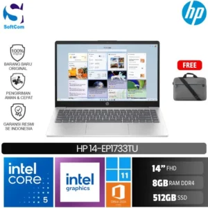 HP 14-ep1733TU/Intel Core 5-120U/8GB/512GB SSD/14″ FHD/Win 11 Home+OHM 2024+M365/Silver