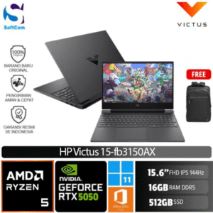 HP Victus 15 fb3150AX/Ryzen 5-240/16GB/512GB SSD/GeForce RTX 5050 8GB/15.6" FHD 144Hz/Win 11 Home+OHM 2024+M365/Silver