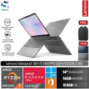 Lenovo IdeaPad Slim 5 14AHP10 30ID 031ID/Ryzen 7-8845HS/16GB/512GB SSD/14" WUXGA OLED/Win 11 Home+OHM 2024+M365 [83HV0030ID | 83HV0031ID]