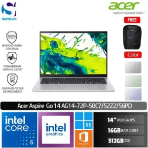 Acer Aspire Go 14 AG14-72P-50C7 52Z2 56PD/Intel Core 5-120U/16GB/512GB SSD/14" WUXGA IPS/Win 11 Home+OHM 2024+M365 [AG14-72P-50C7 | AG14-72P-52Z2 | AG14-72P-56PD]