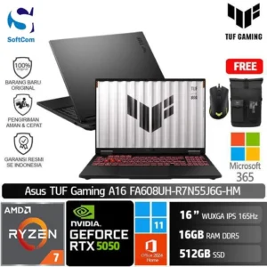 Asus TUF Gaming A16  FA608UH-R7N55J6G-HM /Ryzen 7-260/16GB/512GB SSD/GeForce RTX 5050 8GB/16" WUXGA 165Hz/Win 11 Home + OHM 2024 + M365-Jeager Gray