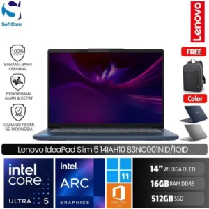 Lenovo IdeaPad Slim 5 14IAH10 1NID 1QID/Intel Core Ultra 5-225H/16GB/512GB SSD/14" WUXGA OLED/Win 11 Home+OHM 2024+M365 [83NC001NID | 83NC001QID]