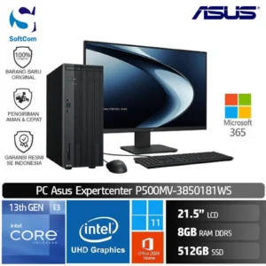 PC Asus Expertcenter P500MV-3850181WS/Intel Core i3-1315U/8GB/512GB SSD/21.5"/Win 11 Home + OHM 2024 + M365/ Grey