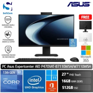PC Asus ExpertCenter P400 AIO P470VAT B7110WSH W7110WSH/Intel Core i7-13620H/16GB/512GB SSD/27" FHD Touch/Win 11 Home + OHM 2024 + M365