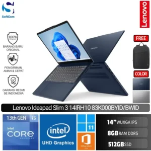 Lenovo IdeaPad Slim 3 14IRH10 BYID BWID/Intel Core i5-13420H/8GB/512GB SSD/14″ WUXGA IPS/Win 11 Home+OHM 2024+M365 [83K000BYID | 83K000BWID]