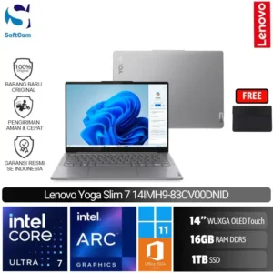 Lenovo Yoga Slim 7 14IMH9 83CV00DNID/Intel Core Ultra 7-155H/16GB/1TB SSD/14″ WUXGA OLED Touch/Win 11 Home+OHM 2024+M365/Luna Grey