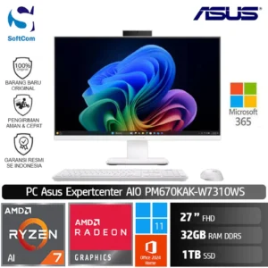 PC Asus Expertcenter AIO PM670KAK W7310WS/Ryzen AI 7-350/32GB/1TB SSD/27" FHD/Win 11 Home + OHM 2024 + M365