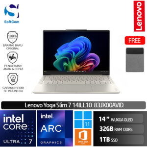 Lenovo Yoga Slim 7 14ILL10 83JX00AVID /Intel Core Ultra 7-258V/32GB/1TB SSD/14″ WUXGA OLED/Win 11 Home + OHM 2024 + M365/Seashell