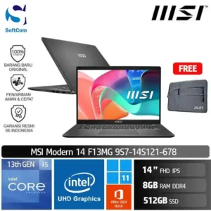 MSI Modern 14 F13MG (9S7-14S121-678)/Core i5-1334U/8GB/512GB SSD/14" FHD IPS/Win 11 Home+OHM 2024/Platinum Grey