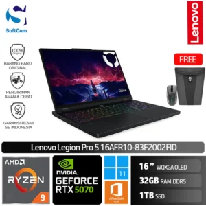 Lenovo Legion Pro 5 16AFR10 83F2002FID/Ryzen 9-9955HX/32GB/1TB SSD/GeForce RTX 5070 8GB/16" WQXGA 165Hz/Win 11 Home+OHM 2024+M365/Eclipse Black