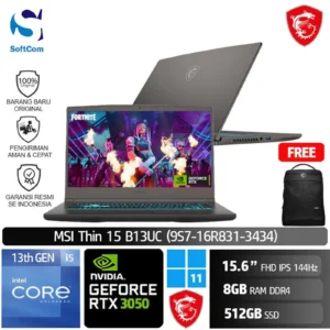 MSI Thin 15 B13UC (9S7-16R831-3434) /Core i5-13420H/8GB/512GB SSD/GeForce RTX 3050 4GB/15.6" FHD 144Hz/Win 11 Home/Cosmos Gray