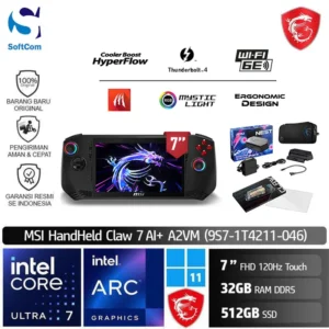 MSI Claw 7 AI+ A2VM Super Pack (9S7-1T4211-046) Gaming handheld/Intel Core Ultra 7-258V/32GB/512GB SSD/7" FHD+ Touch/Win 11 Home/Black