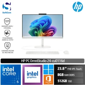 PC HP OmniStudio 24-cu0116d/Intel Core 5-120U/8GB/512GB SSD/23.8" FHD IPS Touch/Win 11 Home+OHM 2024+M365/White